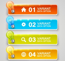 Bulbs infographic idea template vector 08