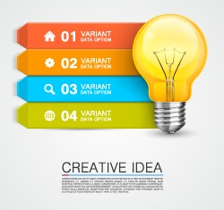 Bulbs infographic idea template vector 09