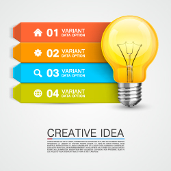 Bulbs infographic idea template vector 09