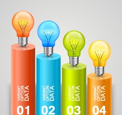 Bulbs infographic idea template vector 10