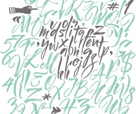 Calligraphic numbers with alphabet and symbol vector