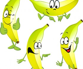 Cartoon banana characters vector material