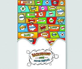 Cartoon explosion effect flyer cover vector 01