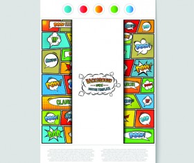 Cartoon explosion effect flyer cover vector 03