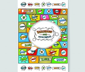 Cartoon explosion effect flyer cover vector 04