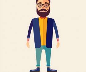 Cartoon man flat vector material