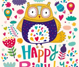 Cartoon styles birthday background vectors 03