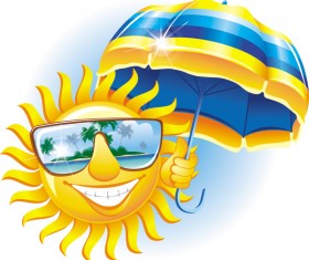 Cartoon sun smiley face vector design 02