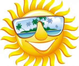 Cartoon sun smiley face vector design 03