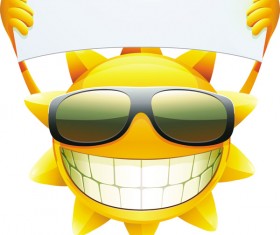 Cartoon sun smiley face vector design 04