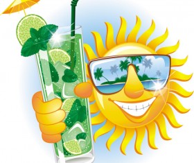 Cartoon sun smiley face vector design 06