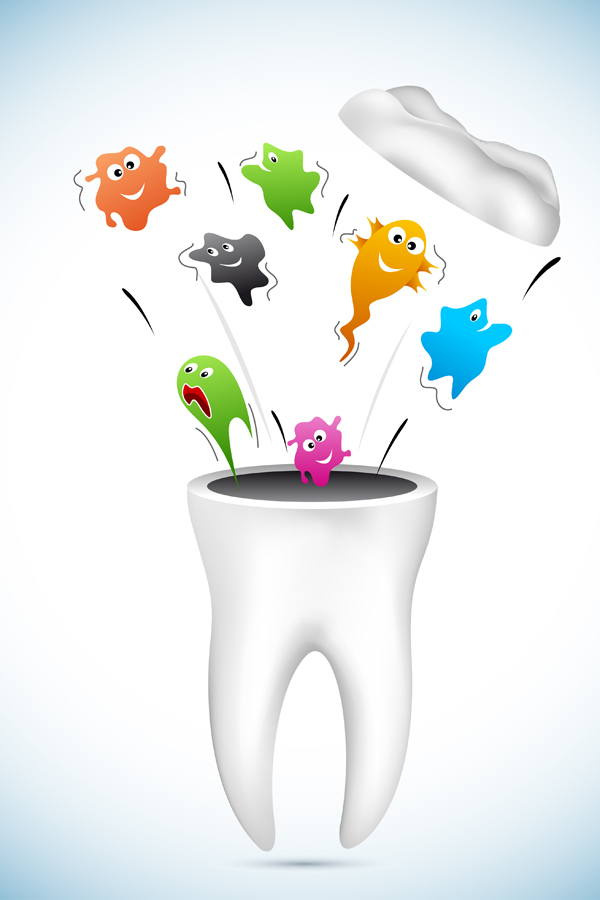 Cartoons dental care vector material 01