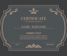 Certificates ornate design vector template 01