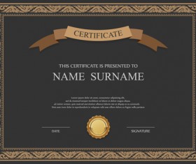 Certificates ornate design vector template 04