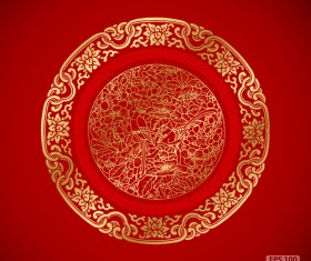 Chinese pattern styles vector material 01