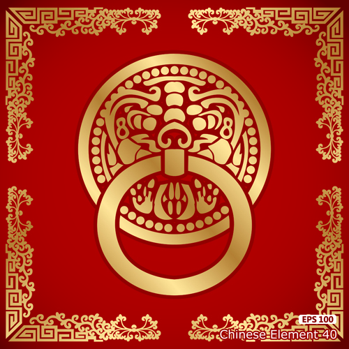 Chinese pattern styles vector material 03