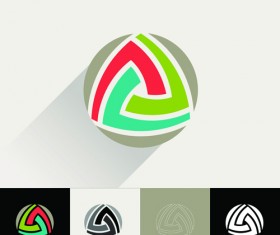 Circular company logos abstract vector 01