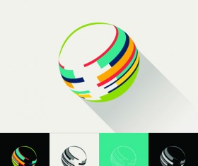 Circular company logos abstract vector 02