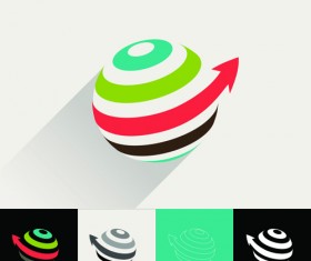 Circular company logos abstract vector 03