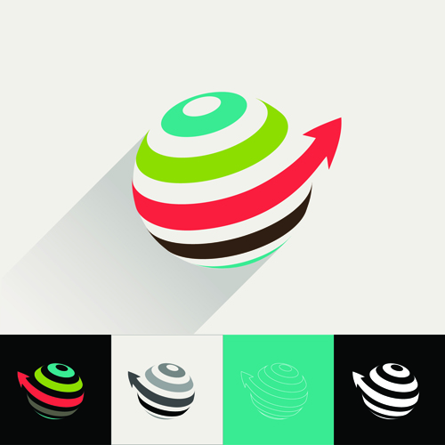 Circular company logos abstract vector 03