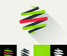 Circular company logos abstract vector 04