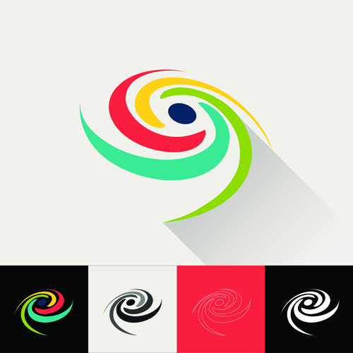 Circular company logos abstract vector 06
