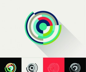 Circular company logos abstract vector 07