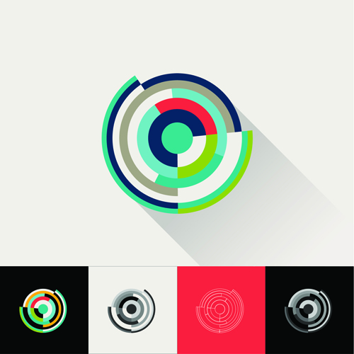 Circular company logos abstract vector 07