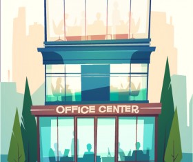 City building facades vector graphics 01