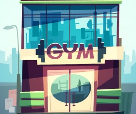 City building facades vector graphics 02