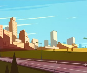 City skyscrapers design material vector 01