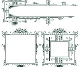 Classical Europe styles frame with borders vectors 01