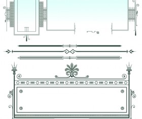 Classical Europe styles frame with borders vectors 02