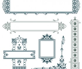 Classical Europe styles frame with borders vectors 03
