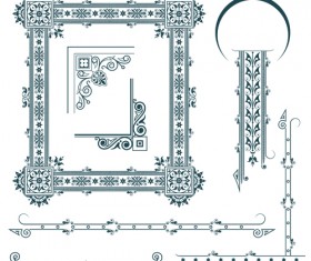 Classical Europe styles frame with borders vectors 05