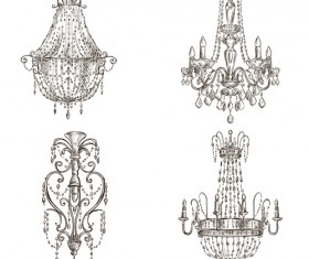 Classical chandelier design vectors material 01