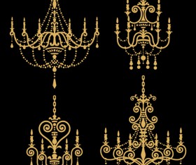 Classical chandelier design vectors material 02