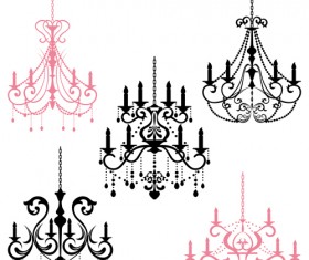 Classical chandelier design vectors material 06
