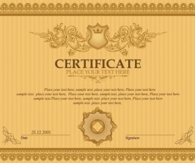 Classical styles certificate template vectors 01