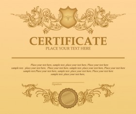 Classical styles certificate template vectors 02