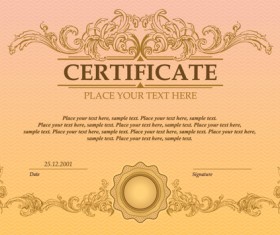 Classical styles certificate template vectors 04