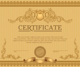 Classical styles certificate template vectors 06