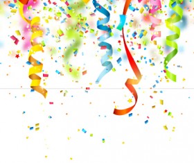 Colorful confetti holiday background vector 01