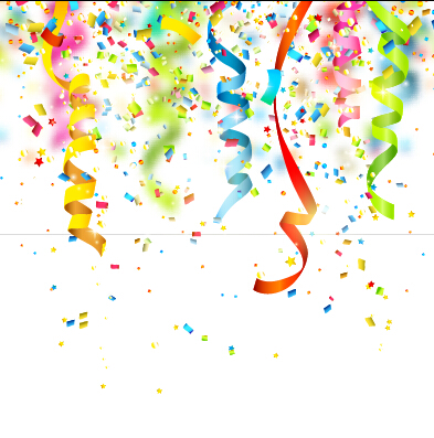 Colorful confetti holiday background vector 01
