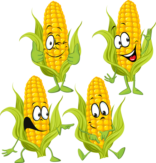 Corn cartoon characters vector material