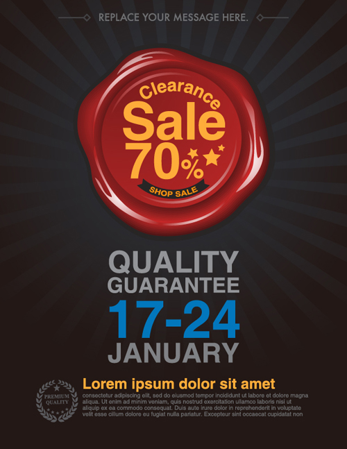 Sale poster with clearance text advertising Vector Image