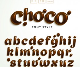 Creative choco alphabets vectors