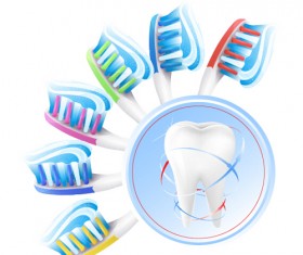 Creative dental care elements vectors 02