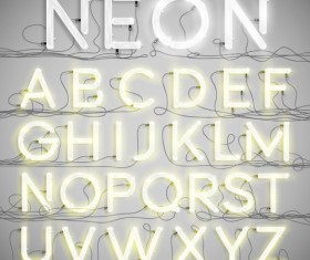 Creative neon alphabet vector set 01