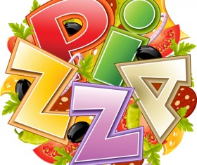 Creative pizza slices design vector background